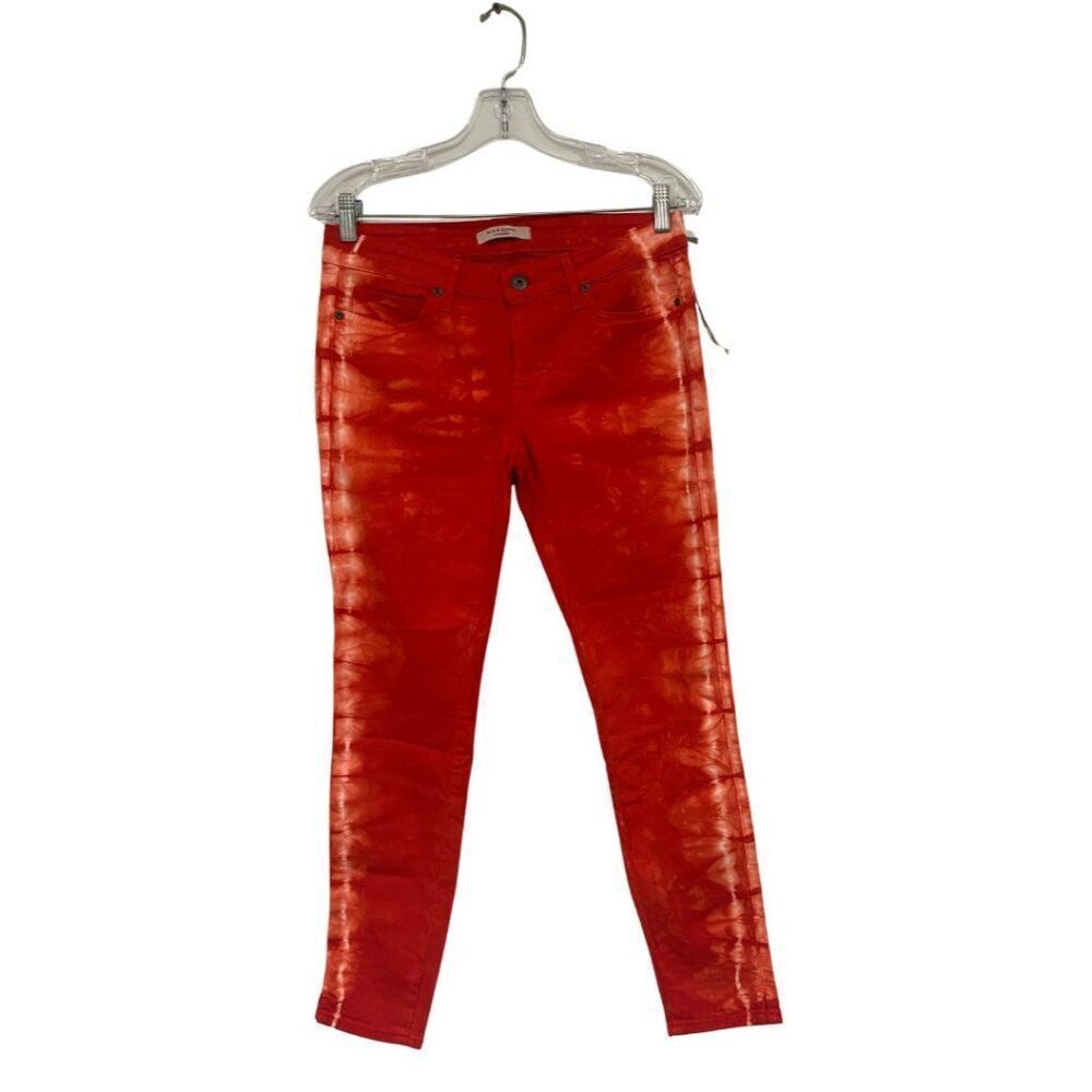 Rich & Skinny it's a feeling Womens Jeans 29 Orange Red Tie Dye 1575735T NWT
